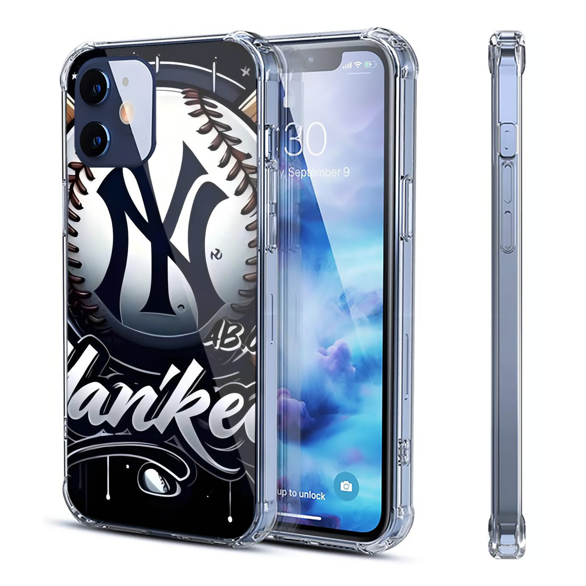 New York Yankees 241 Clear IPhone 12 Case – Soft TPU With UV Print – Enhanced Drop Protection, Precise Fit, Anti-Fingerprint, Customizable Design, Scratch-Resistant, Yellow-Resistant